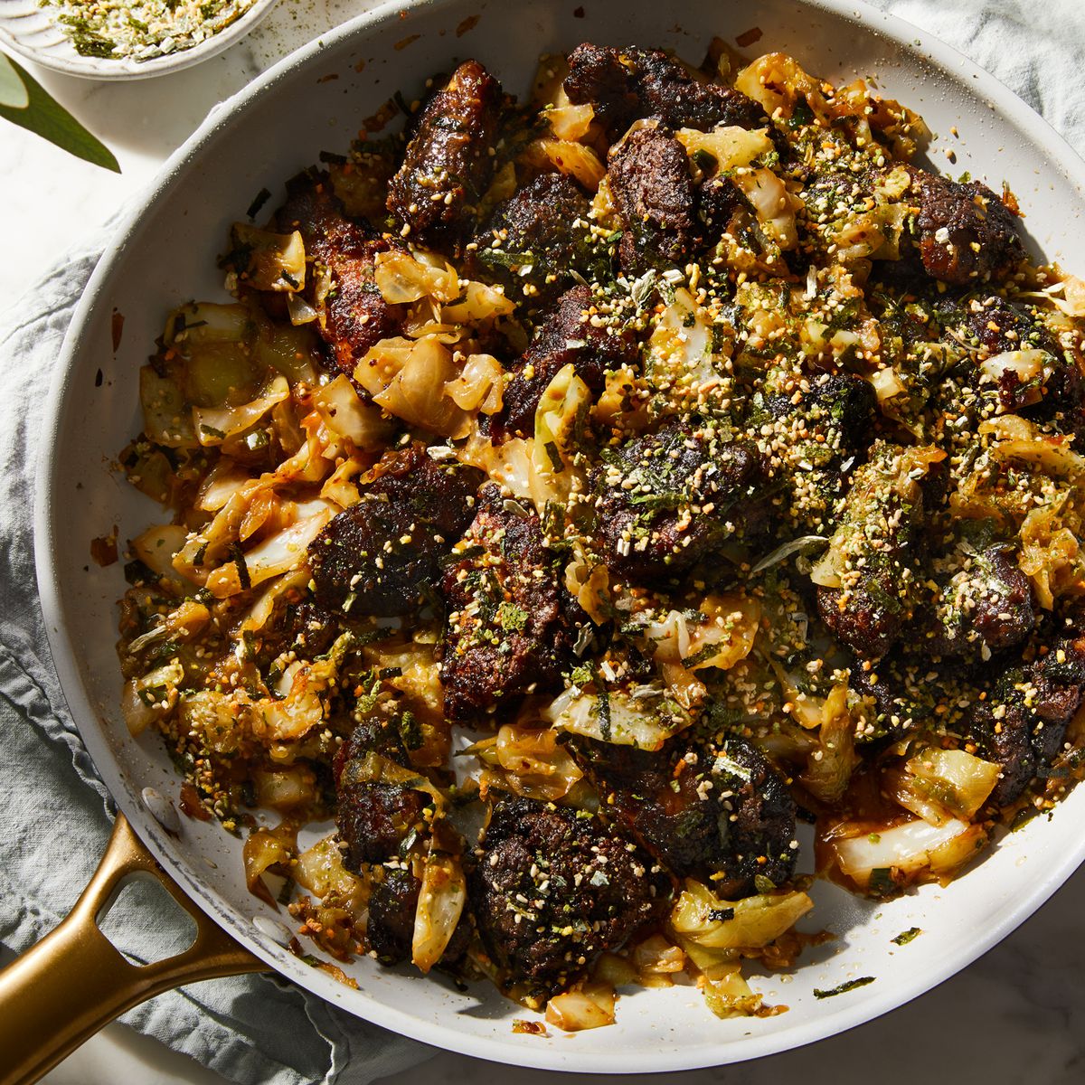 One-Skillet Chicken & Cabbage With Soy Butter