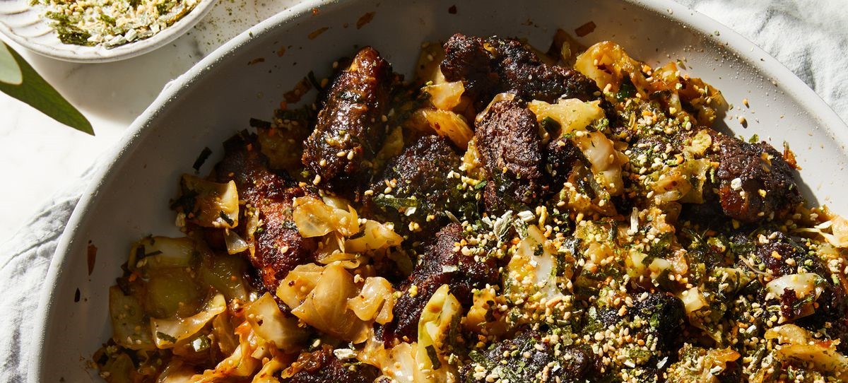 One-Skillet Chicken & Cabbage With Soy Butter